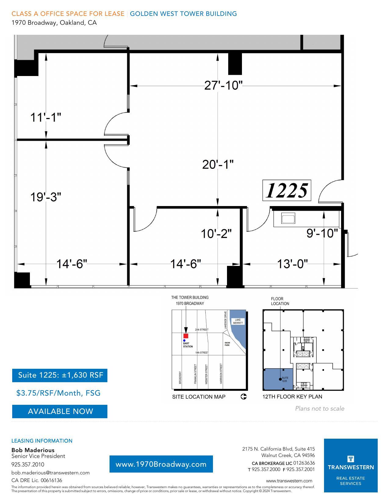 1970 Broadway, Oakland, CA à louer Plan d’étage– Image 1 sur 1