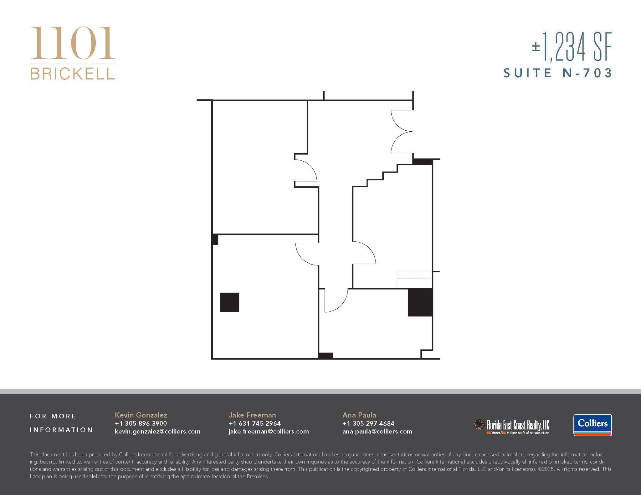 1101 Brickell Ave, Miami, FL à louer Plan d’étage– Image 1 sur 2