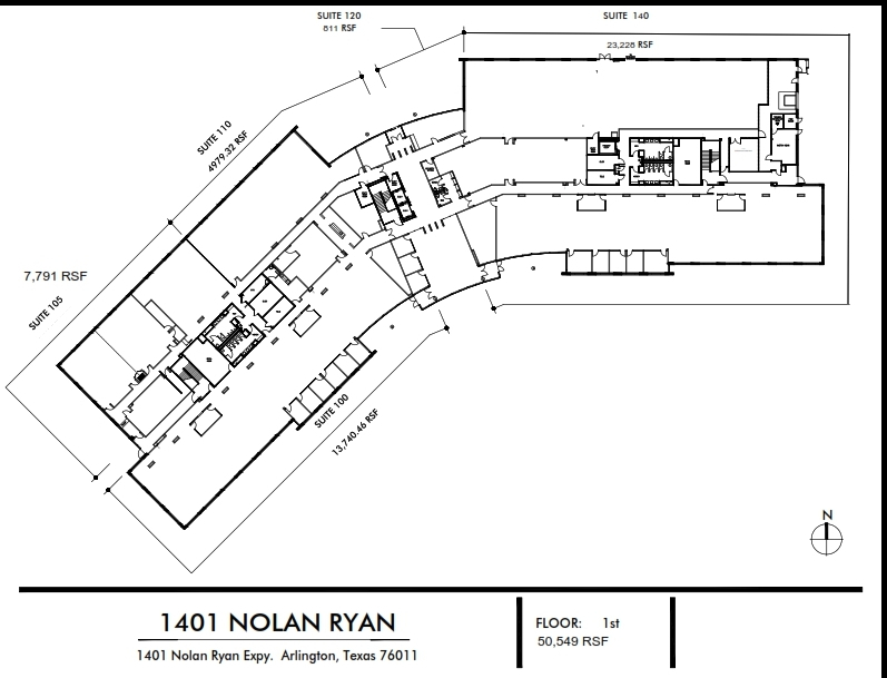 1401 Nolan Ryan Expy, Arlington, TX à louer Plan d’étage– Image 1 sur 1