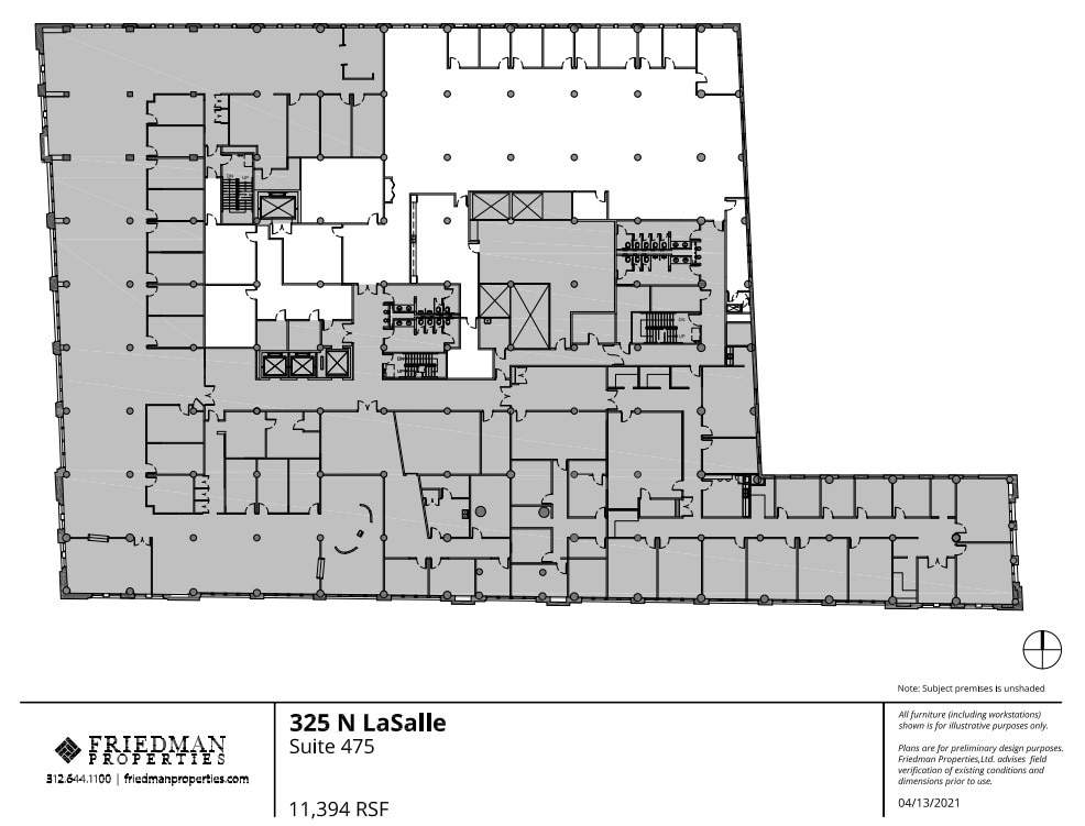 325 N LaSalle St, Chicago, IL à louer Plan d’étage– Image 1 sur 2