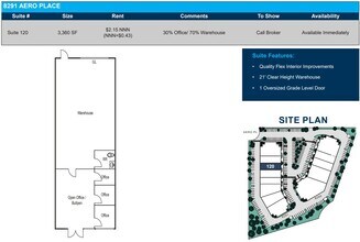 8291 Aero Pl, San Diego, CA à louer Plan d’étage– Image 2 sur 2