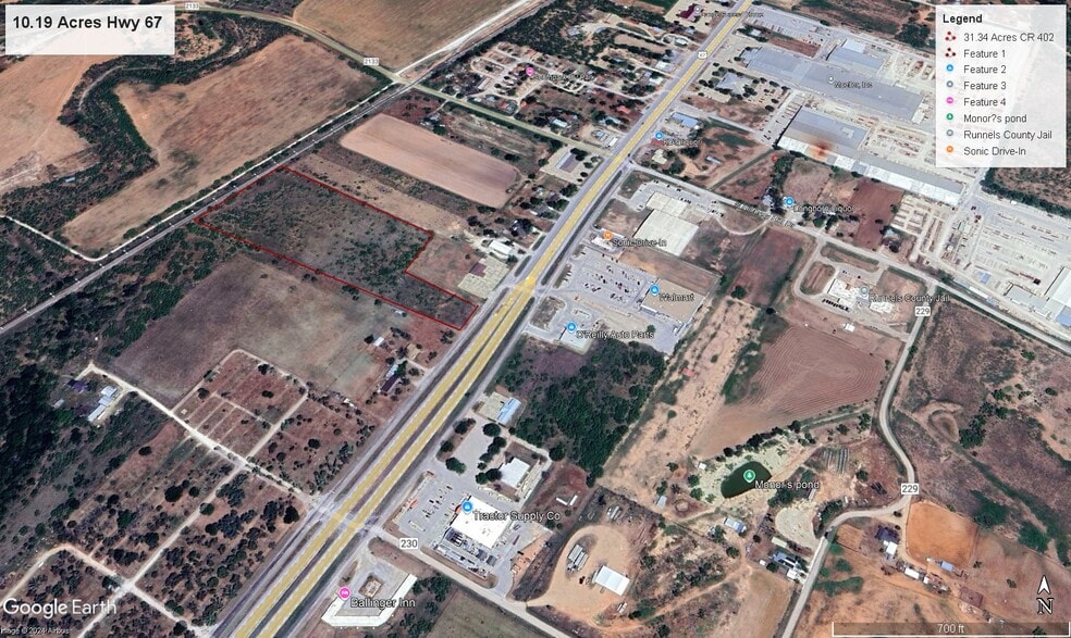 0 Hwy 67 Hwy, Ballinger, TX à vendre - Aérien – Image 2 sur 3