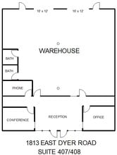 1813 E Dyer Rd, Santa Ana, CA à louer Plan d’étage– Image 1 sur 3