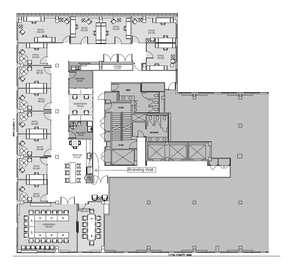 1100 17th St NW, Washington, DC à louer Plan d’étage– Image 1 sur 10