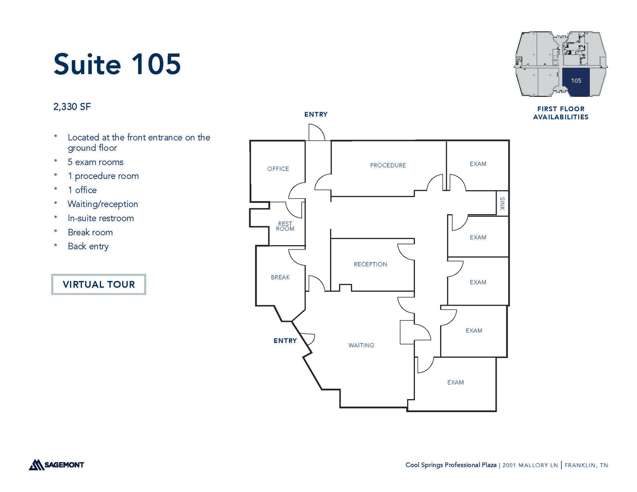 2001 Mallory Ln, Franklin, TN à louer Plan d’étage– Image 1 sur 1