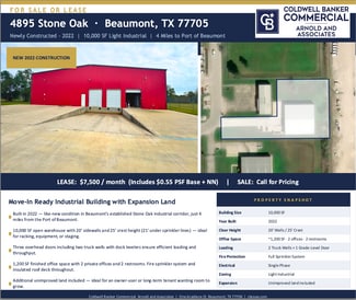 Plus de détails pour 4895 Stone Oak Dr, Beaumont, TX - Industriel/Logistique à louer
