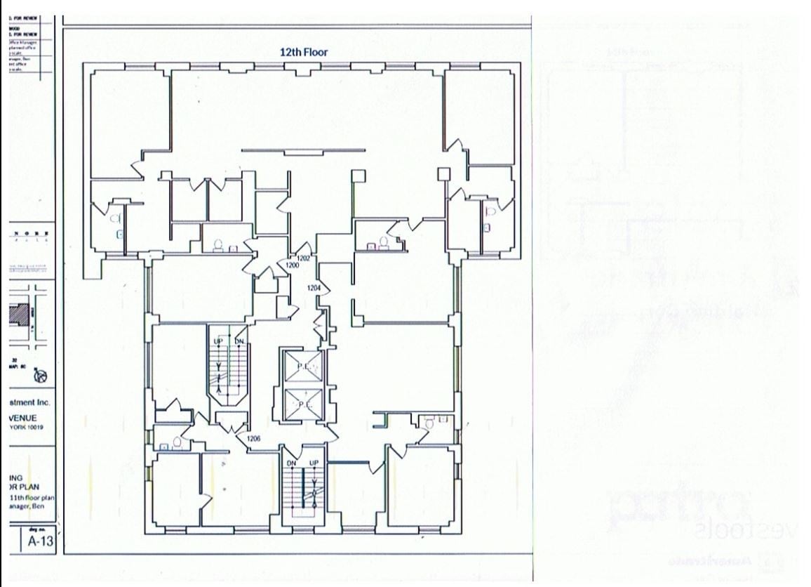 850 Seventh Ave, New York, NY à louer Plan d’étage– Image 1 sur 1