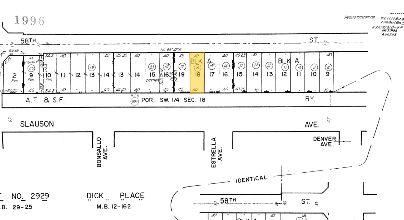 626 W 58th St, Los Angeles, CA à louer Plan cadastral– Image 1 sur 2