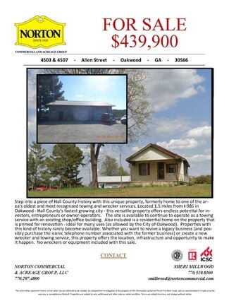 Plus de détails pour 4503 Allen St, Oakwood, GA - Local commercial à vendre
