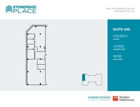 7901 Stoneridge Dr, Pleasanton, CA à louer Plan d’étage– Image 1 sur 1
