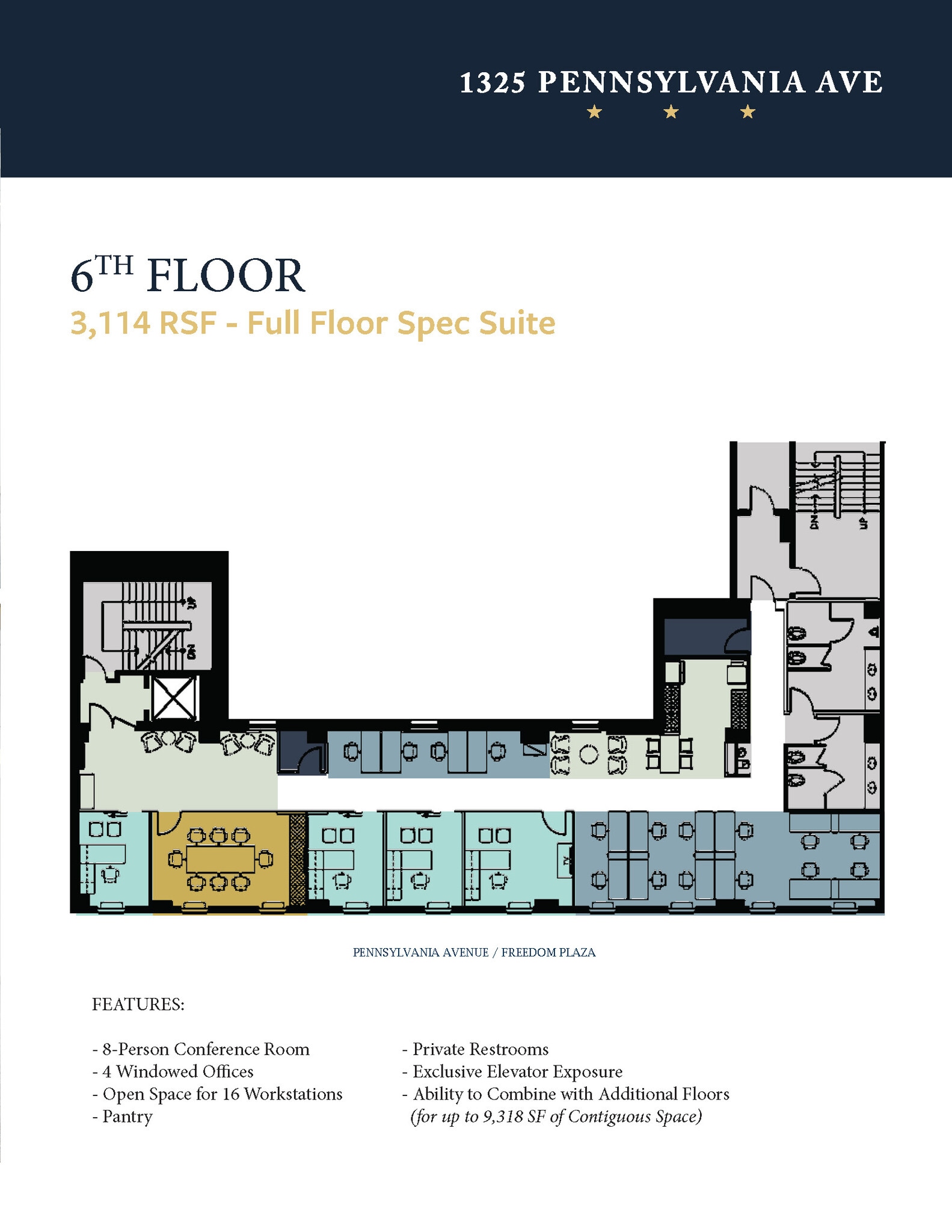 1325 Pennsylvania Ave NW, Washington, DC à louer Plan d’étage– Image 1 sur 9