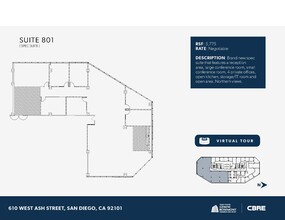 610 W Ash St, San Diego, CA à louer Plan d’étage– Image 1 sur 1