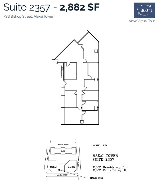 733 Bishop St, Honolulu, HI à louer Plan d’étage– Image 1 sur 1