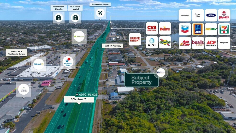 2105 Tamiami Trl, Port Charlotte, FL à vendre - Aérien – Image 2 sur 2