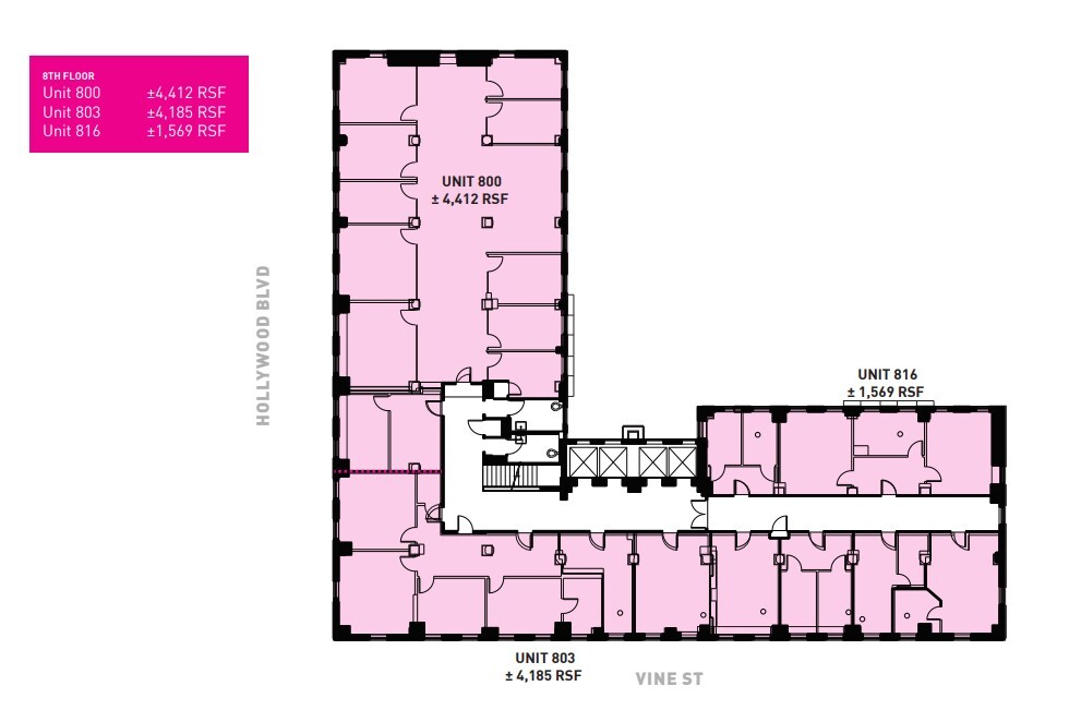 1680 N Vine St, Hollywood, CA à louer Plan d’étage– Image 1 sur 1