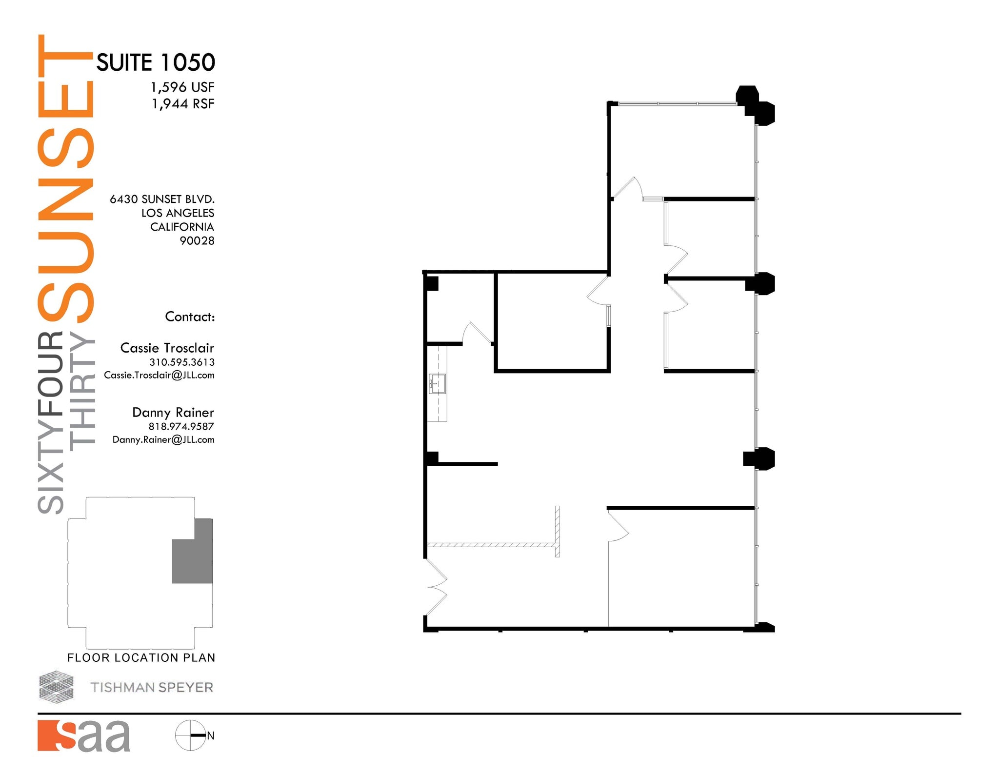 6430 W Sunset Blvd, Los Angeles, CA à louer Plan d’étage– Image 1 sur 1