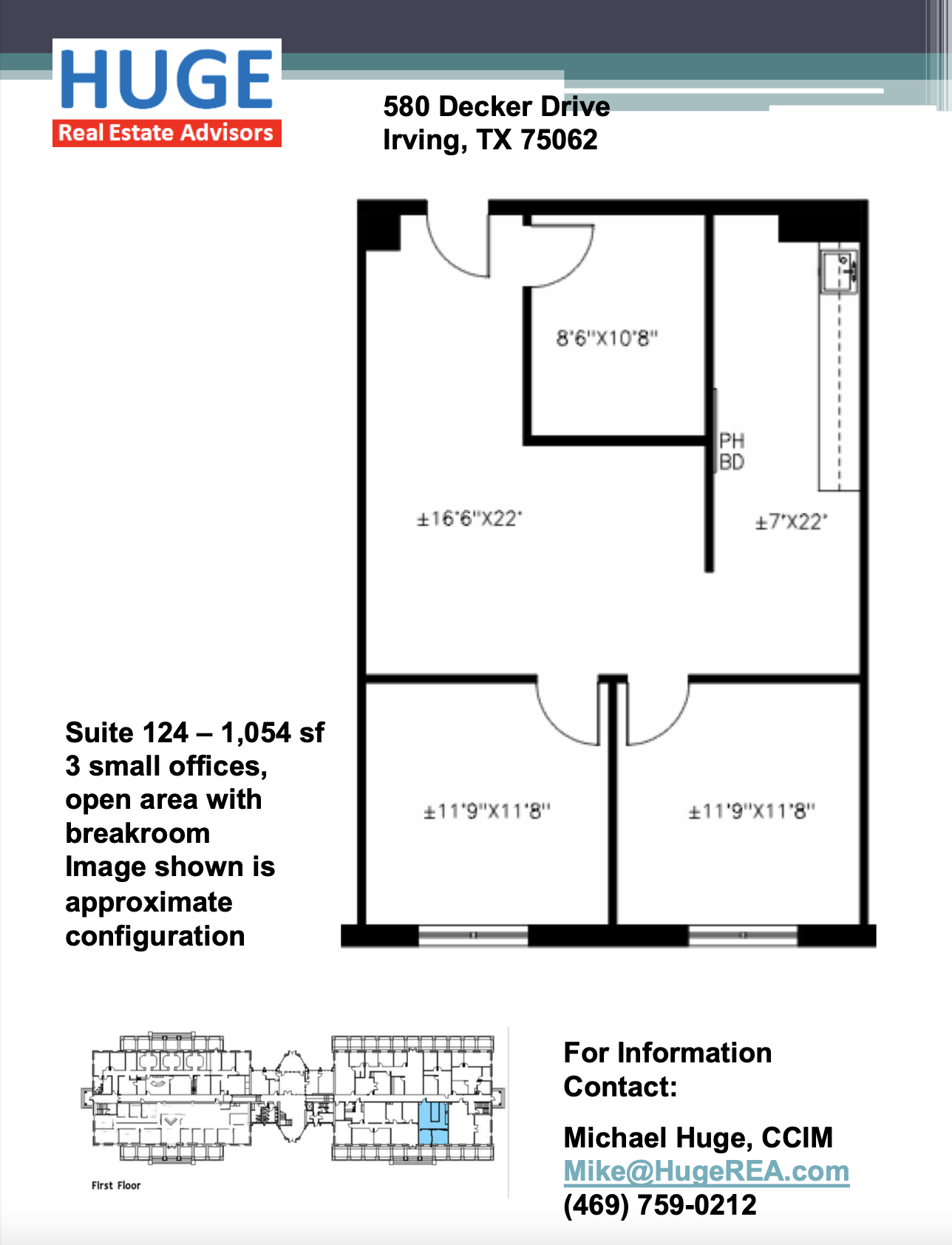 580 Decker Dr, Irving, TX à louer Plan d’étage– Image 1 sur 1
