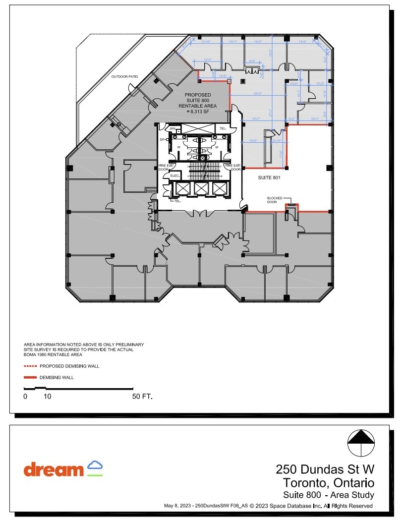 250 Dundas St W, Toronto, ON à louer Plan d’étage– Image 1 sur 1