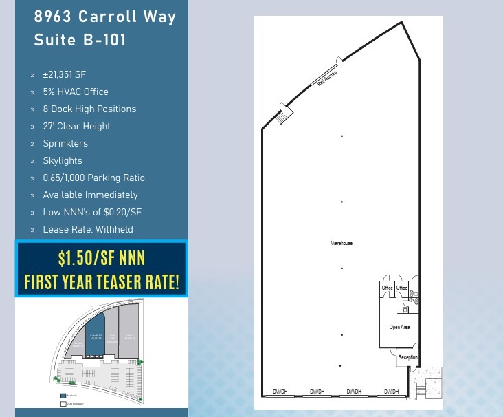 8963 Carroll Way, San Diego, CA à louer Plan d’étage– Image 1 sur 1