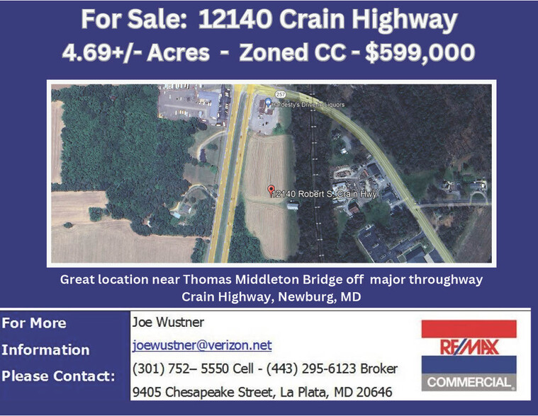 12140 Robert S. Crain Hwy, Newburg, MD à vendre - Aérien – Image 1 sur 4