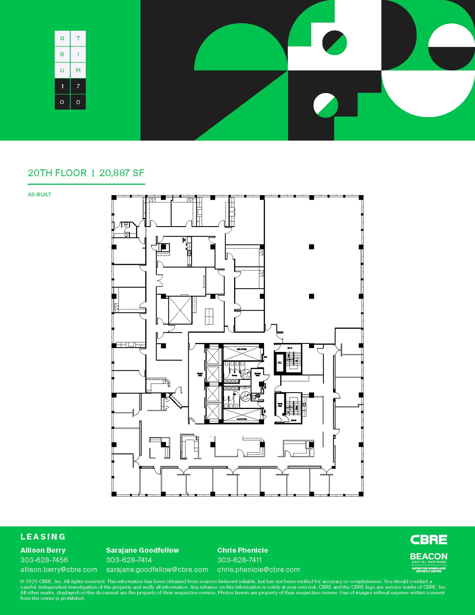 1700 Broadway, Denver, CO à louer Plan d’étage– Image 1 sur 1