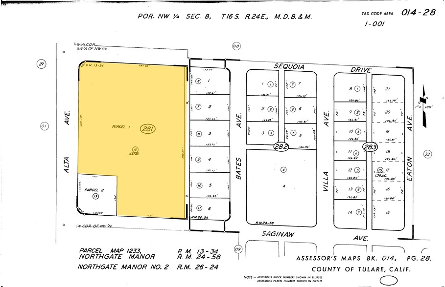 1064-1070 N Alta Ave, Dinuba, CA à louer - Plan cadastral – Image 1 sur 1