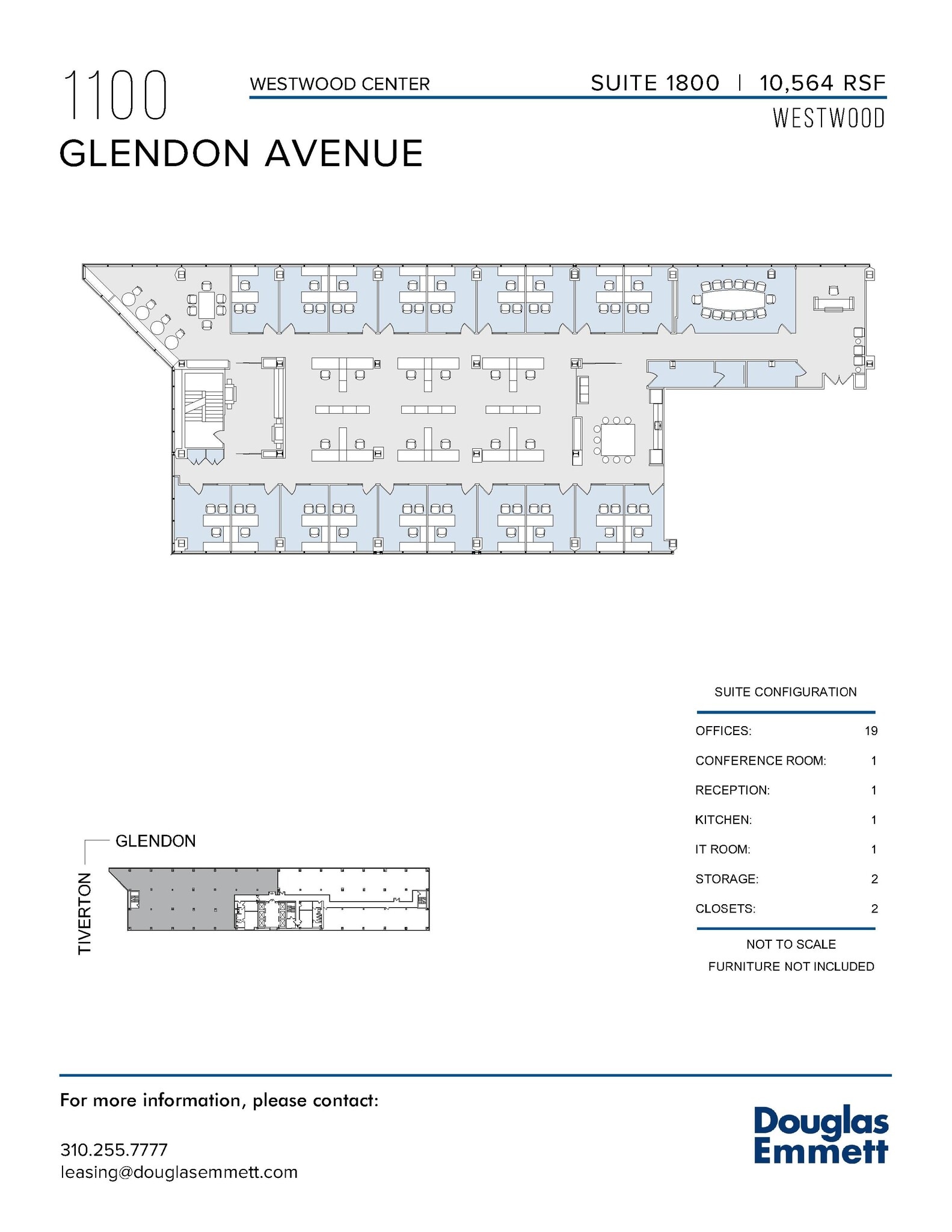 1100 Glendon Ave, Los Angeles, CA à louer Plan d’étage– Image 1 sur 1