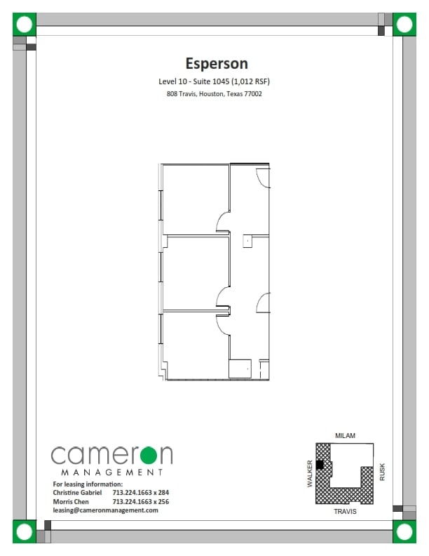 808 Travis St, Houston, TX à louer Plan d’étage– Image 1 sur 1