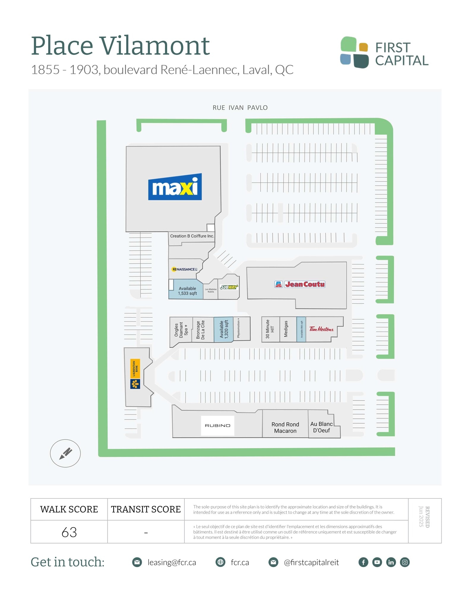 1857 Boul René-Laennec, Laval, QC à louer Plan de site– Image 1 sur 2