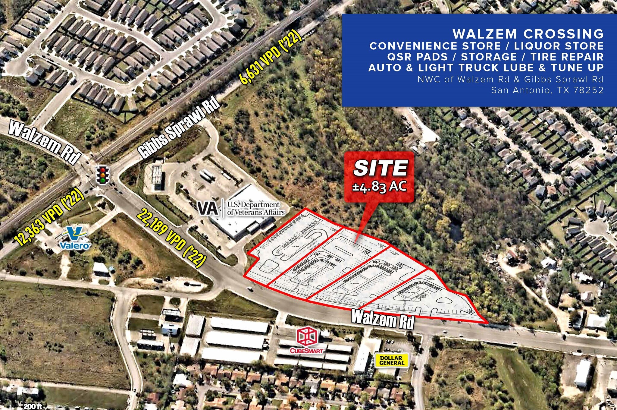Gibbs Sprawl & Walzem Rd, San Antonio, TX à vendre Photo de l’immeuble– Image 1 sur 6