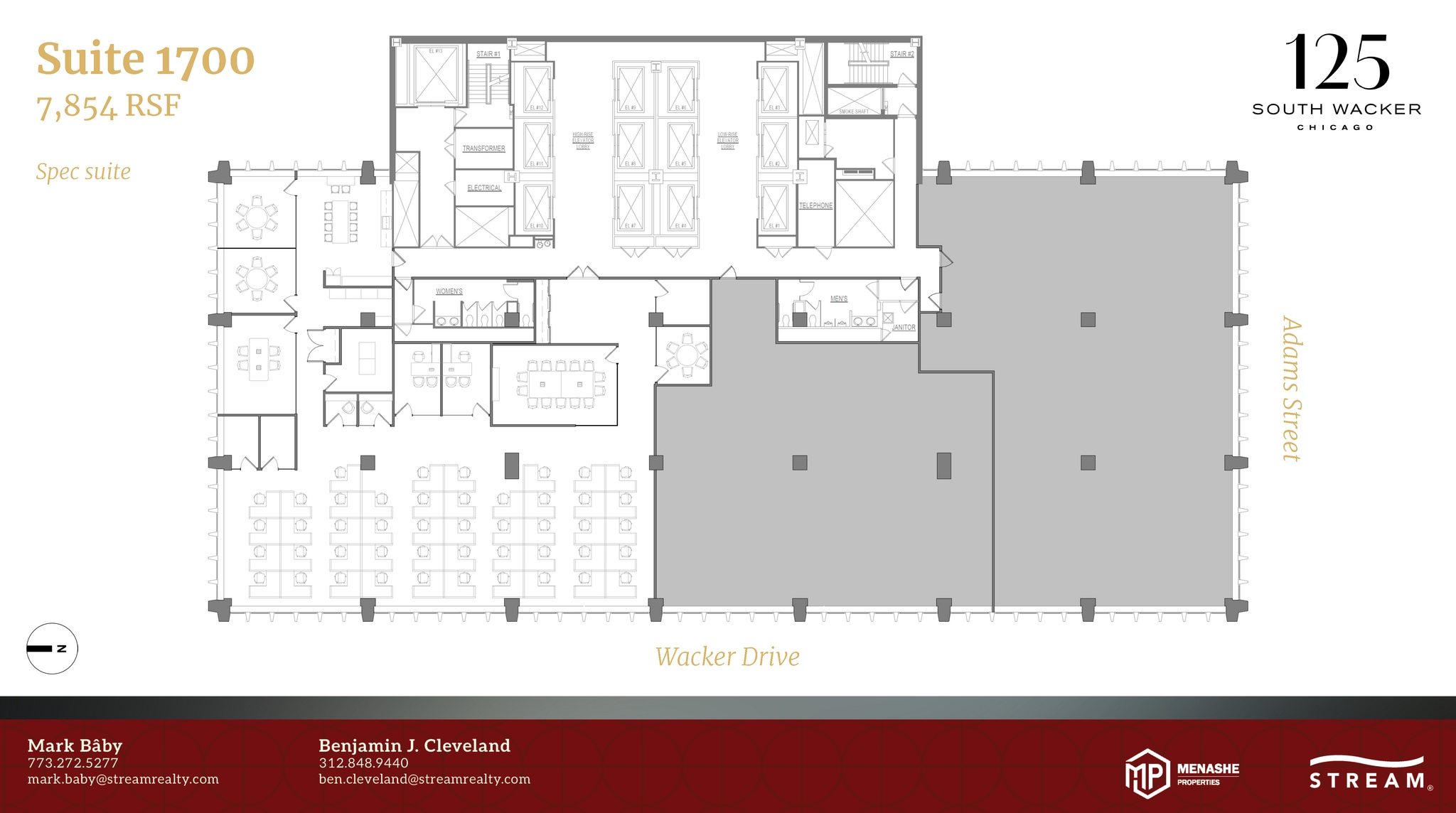 125 S Wacker Dr, Chicago, IL à louer Plan d’étage– Image 1 sur 1