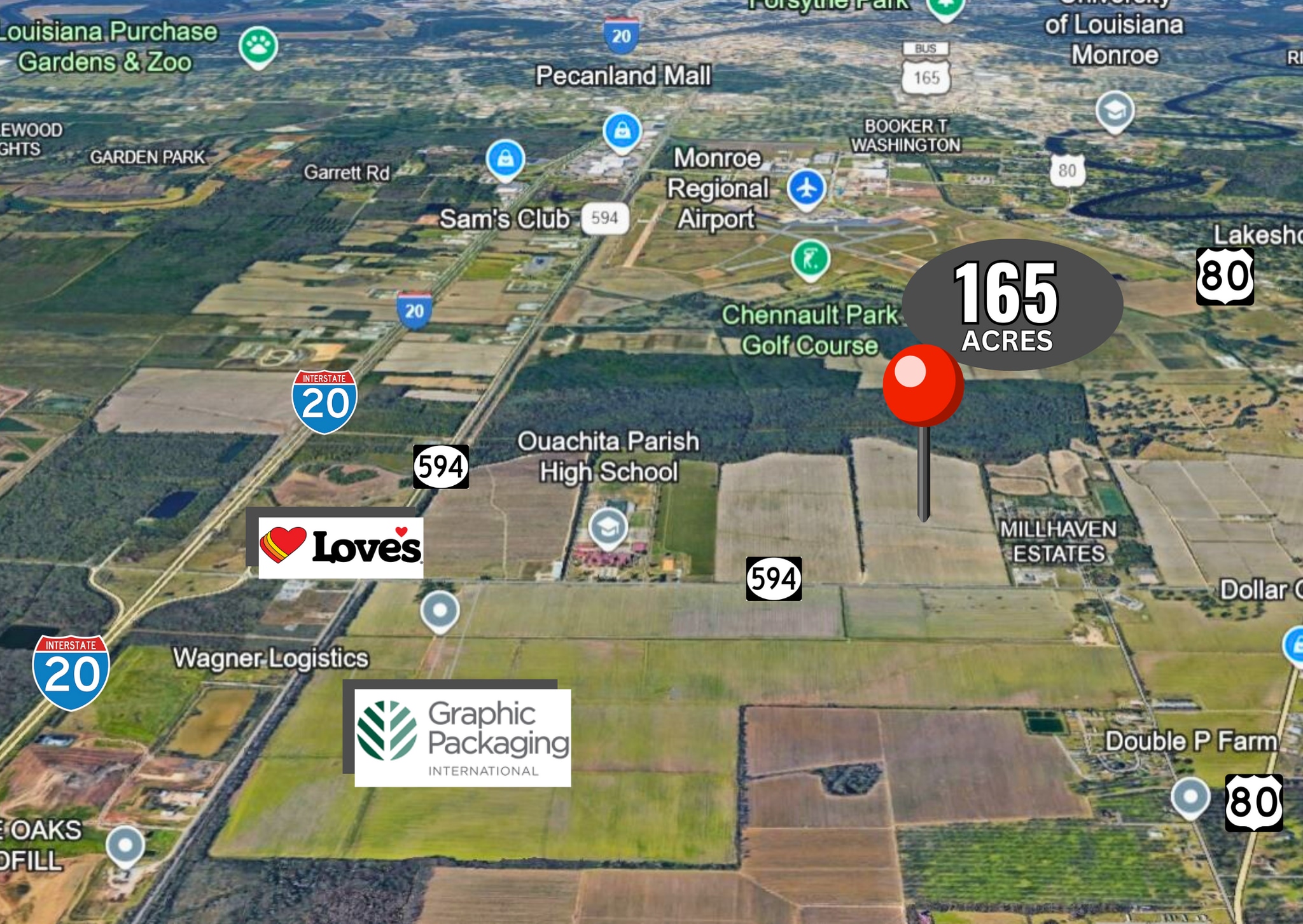 0 Highway 594, Monroe, LA à vendre Aérien– Image 1 sur 3