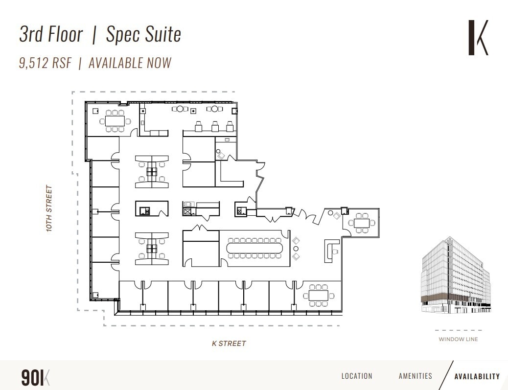 901 K St NW, Washington, DC à louer Plan d’étage– Image 1 sur 1