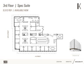 901 K St NW, Washington, DC à louer Plan d’étage– Image 1 sur 1