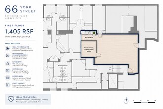 66 York St, Jersey City, NJ à louer Plan d’étage– Image 2 sur 3