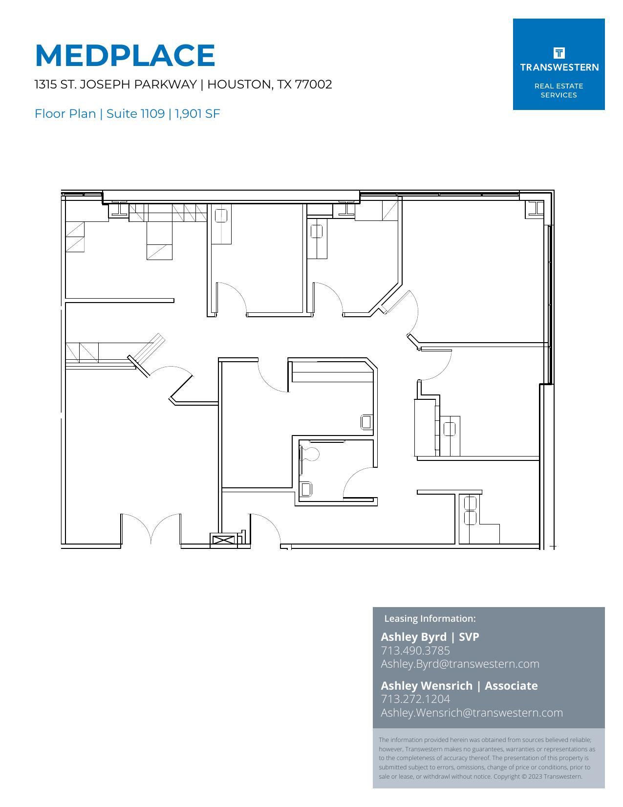 1315 St Joseph Pky, Houston, TX à louer Plan d’étage– Image 1 sur 2