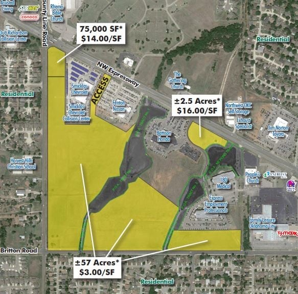 NW Expressway & County Line Rd, Oklahoma City, OK à vendre - Aérien – Image 1 sur 1