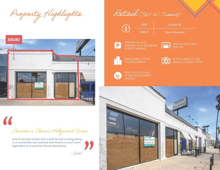 7611-7623 W Sunset Blvd, Los Angeles, CA à louer - Photo de l’immeuble – Image 3 sur 17