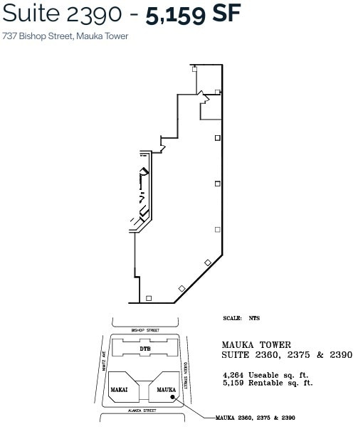 733 Bishop St, Honolulu, HI à louer Plan d’étage– Image 1 sur 1