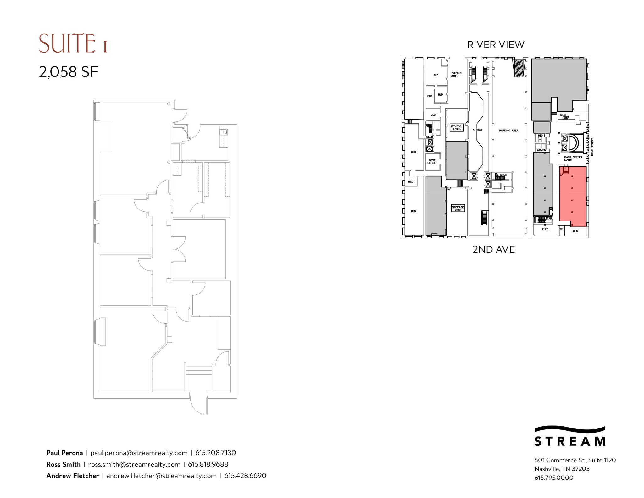 214 2nd Ave N, Nashville, TN à louer Plan d’étage– Image 1 sur 1