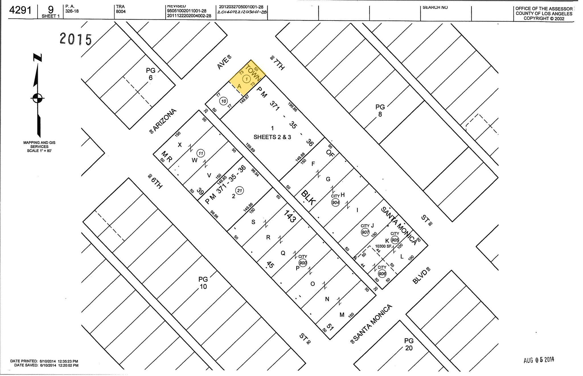 632 Arizona Ave, Santa Monica, CA à louer Plan cadastral– Image 1 sur 9