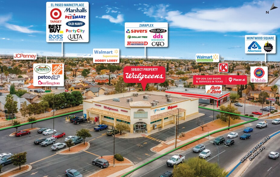 2950 George Dieter Dr, El Paso, TX à vendre - Aérien – Image 3 sur 4