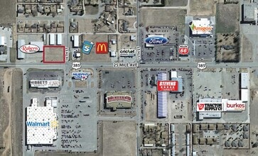 US 385 & 16TH, Hereford, TX - Vue aérienne vue de carte