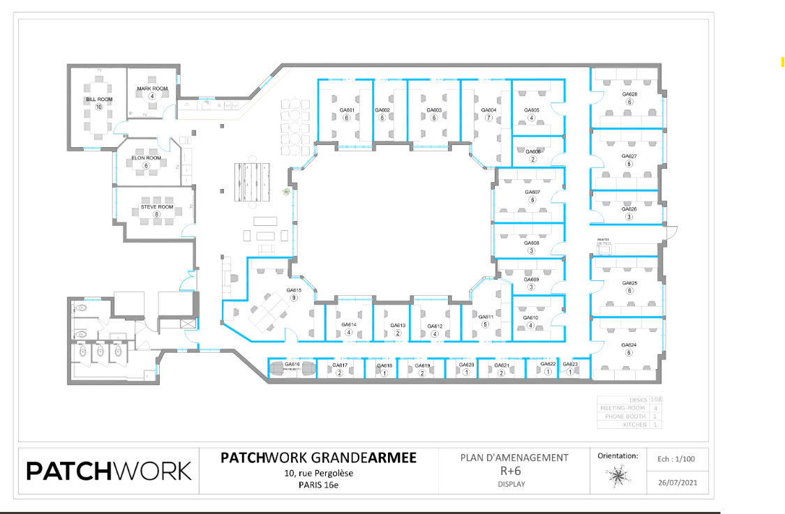 10 Rue Pergolèse, Paris à louer Plan d’étage type– Image 1 sur 1