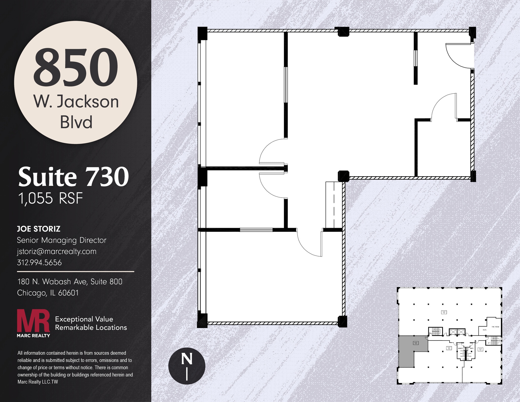 850 W Jackson Blvd, Chicago, IL à louer Plan d’étage– Image 1 sur 6