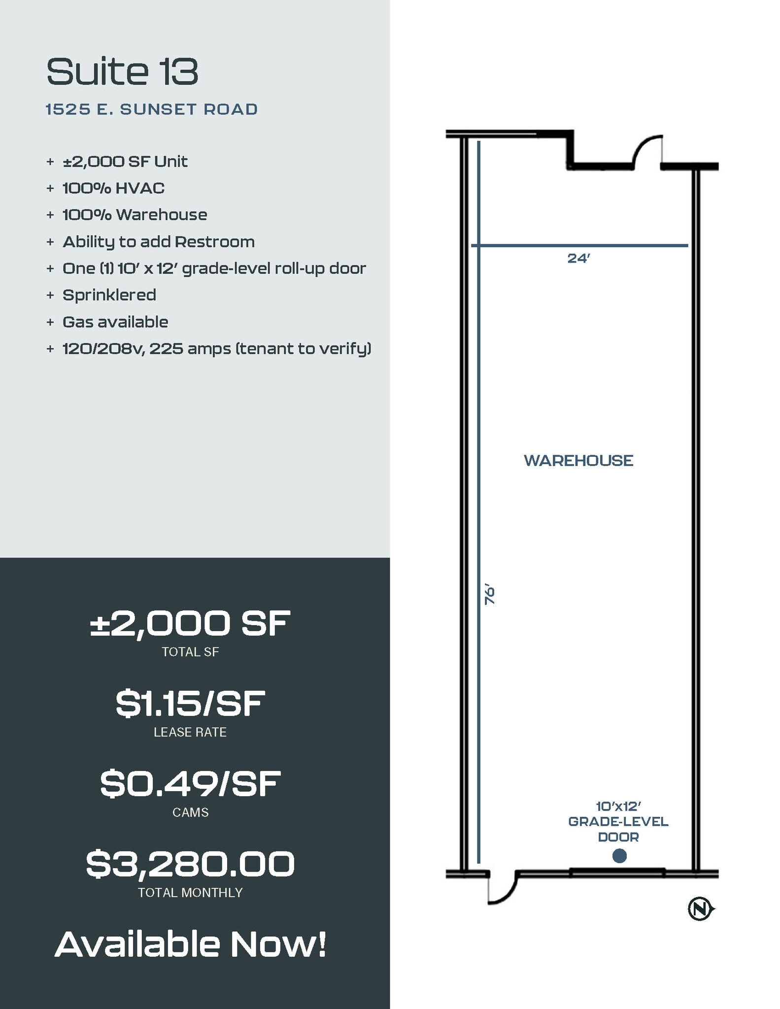 1525 E Sunset Rd, Las Vegas, NV à louer Plan d’étage– Image 1 sur 1