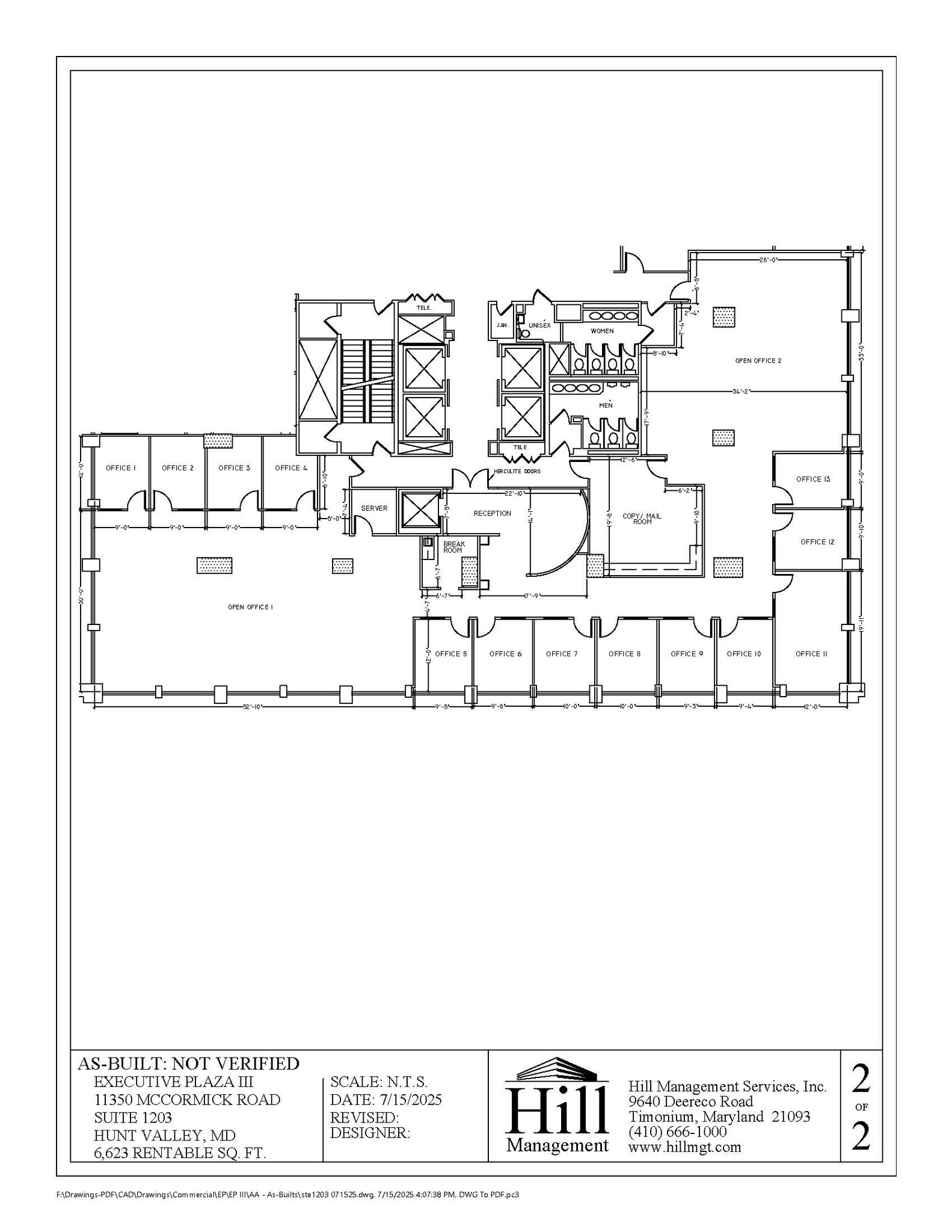 11350 McCormick Rd, Hunt Valley, MD à louer Plan d’étage– Image 1 sur 1