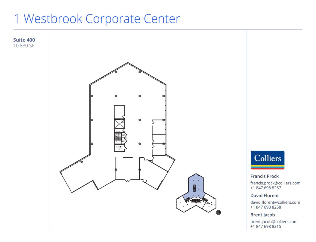 1 Westbrook Corporate Ctr, Westchester, IL à louer Plan d’étage– Image 1 sur 1