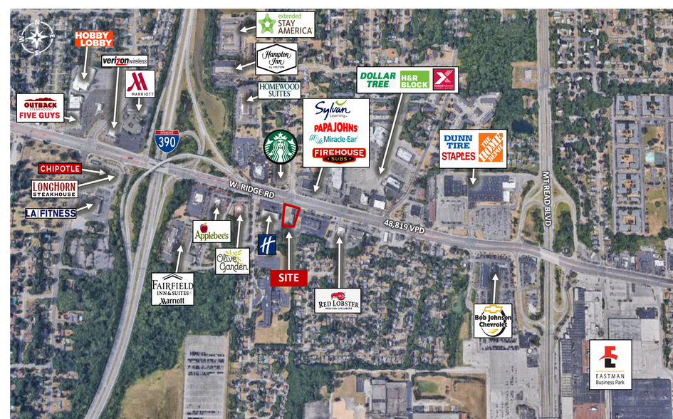 1597 W Ridge Rd, Rochester, NY à vendre - Aérien – Image 2 sur 6
