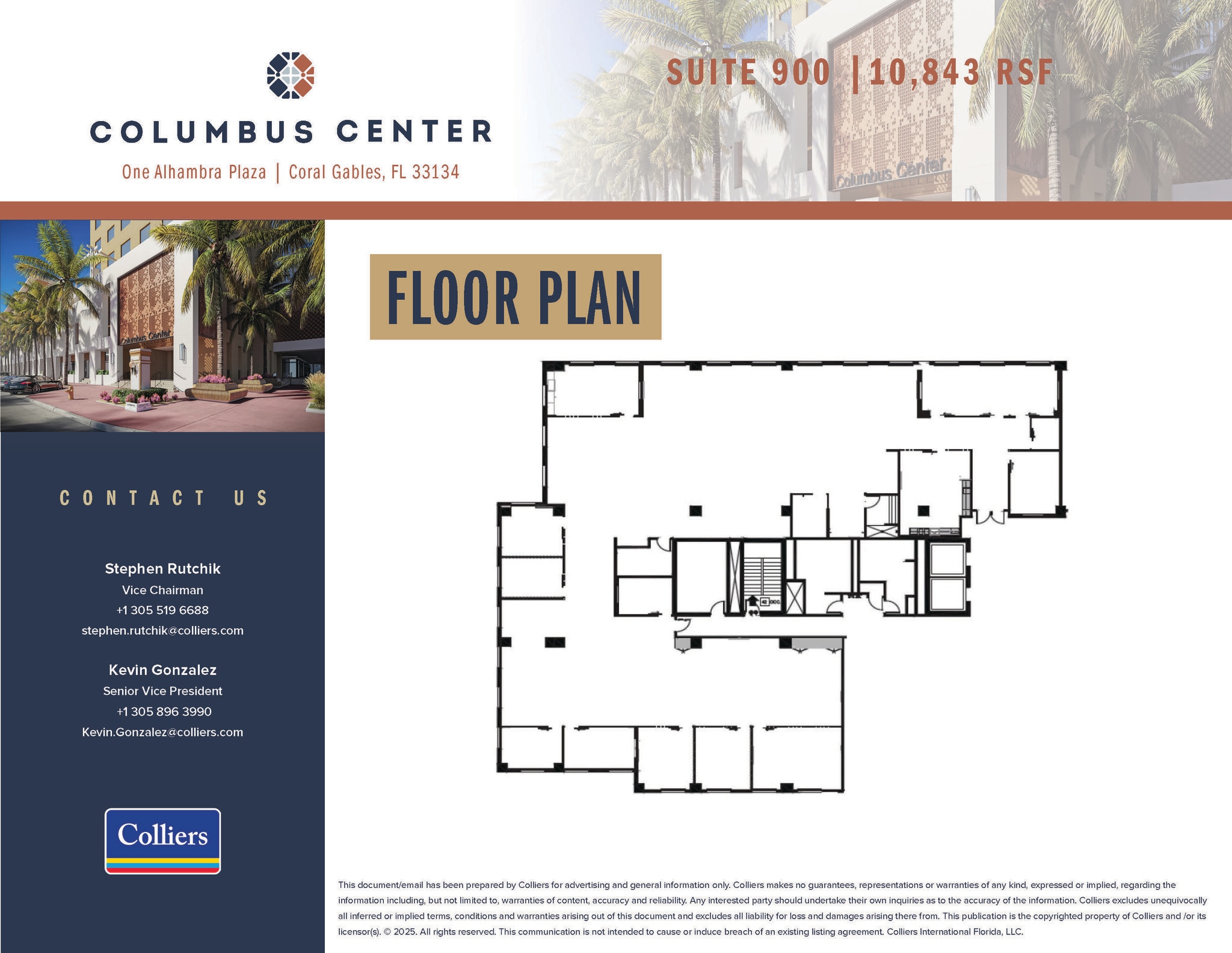 55 Alhambra Plz, Coral Gables, FL à louer Plan d’étage– Image 1 sur 2